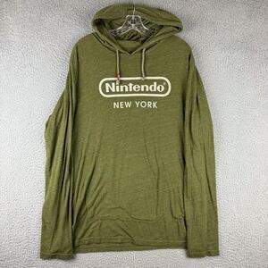 Nintendo New York  Sportiqe Hoodie Mens XL Green Lightweight Mario Graphic